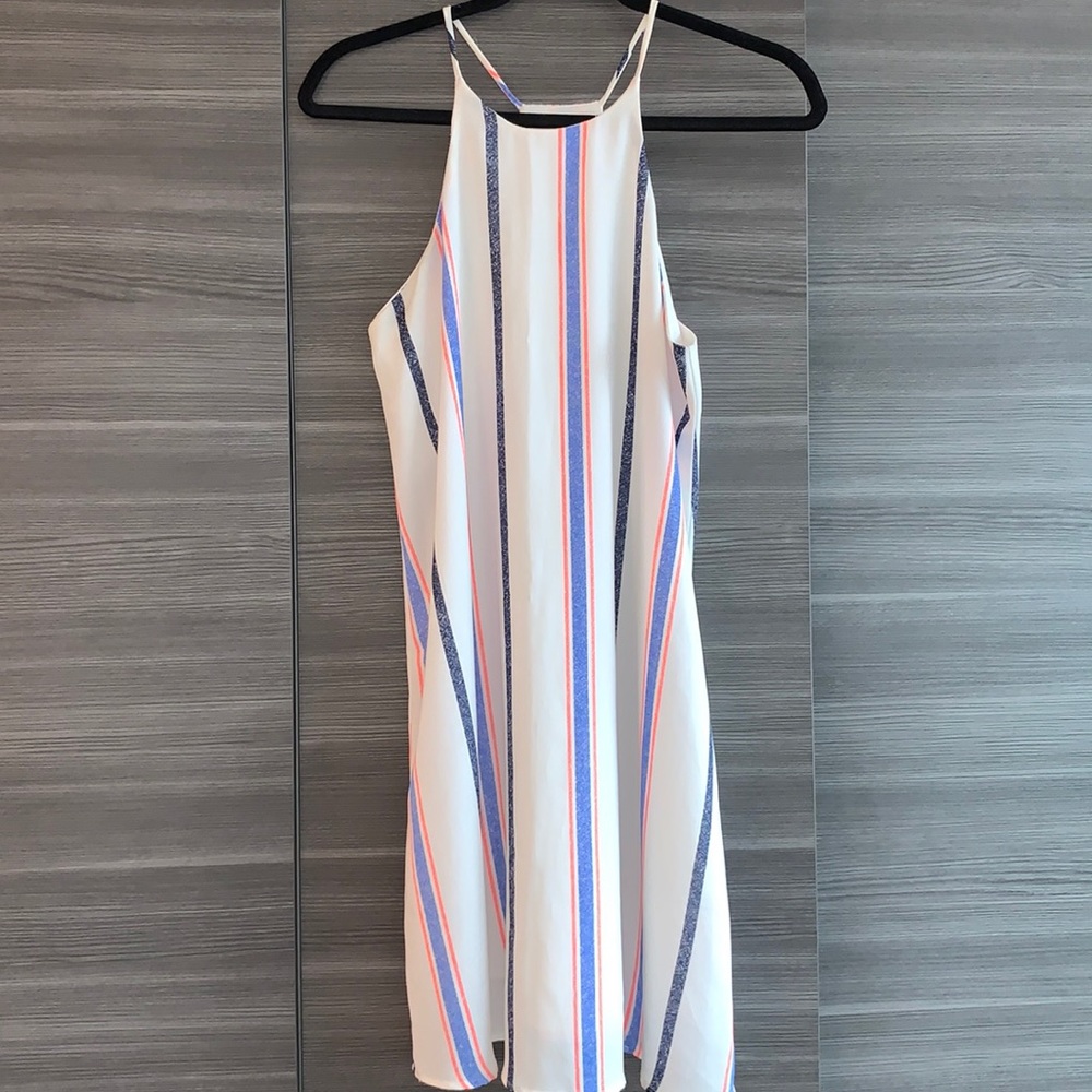 Soprano White Striped Dress, Size S